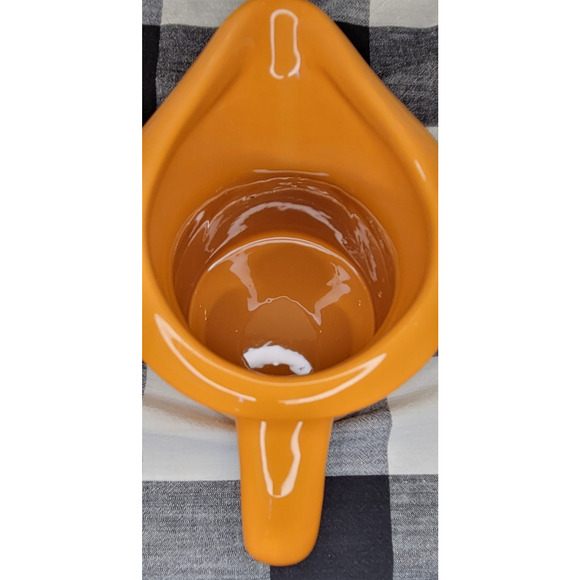 Terramoto Ceramic Pitcher Orange White Pumpkins Autumn Halloween Fall 44oz - Picture 5 of 9